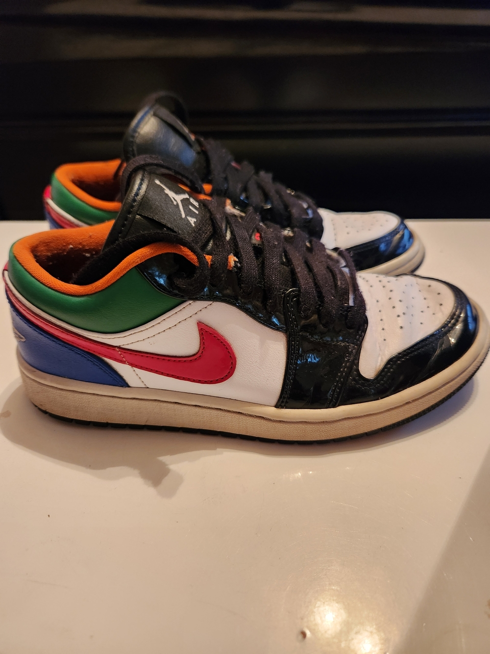 Nike Air Jordan 1 Low Multicolor Patent Leather Sneakers
